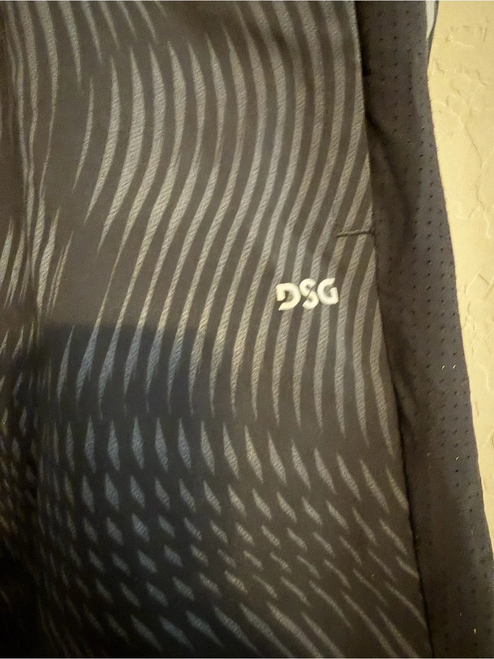DSG Black and Gray Wave-Pattern Athletic Shorts